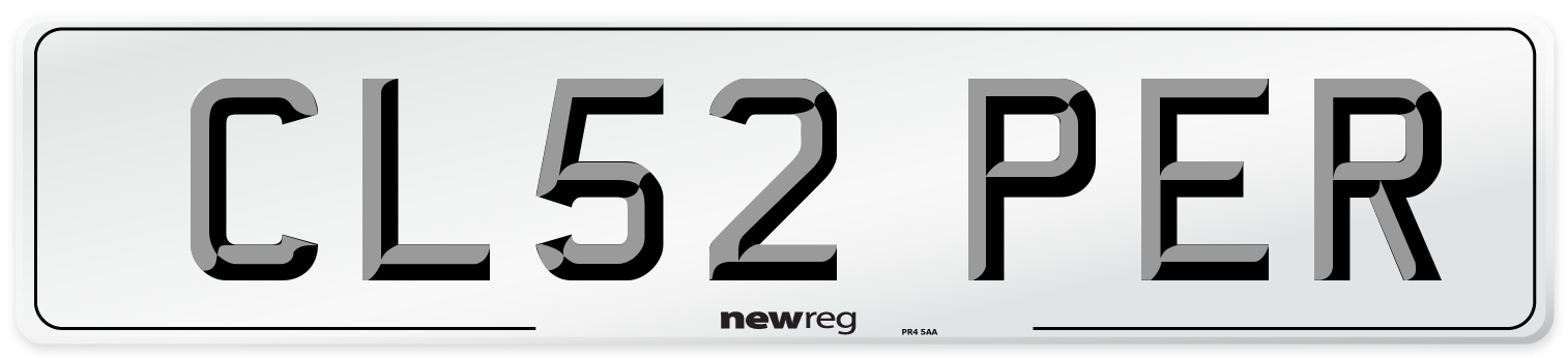 CL52 PER Number Plate from New Reg